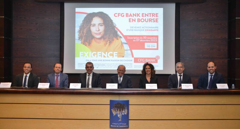CFG Bank, banque universelle marocaine, a obtenu le visa de l'AMMC pour une introduction en bourse. Cette opération permettra à la banque de renforcer ses fonds propres, d'accroître sa notoriété et d'ouvrir son capital aux salariés et aux clients.