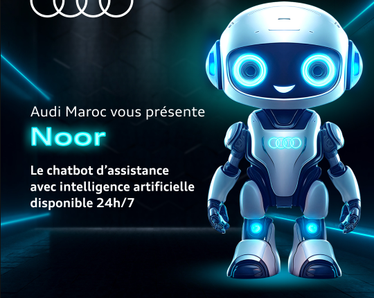 Découvrez Noor, le nouvel assistant virtuel d'Audi Maroc. Grâce à l'intelligence artificielle, il révolutionne l'expérience client en offrant une assistance personnalisée 24/7.