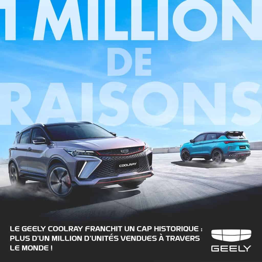 La Geely Coolray atteint un nouveau record ! Avec plus d'un million d'unités vendues, ce SUV compact séduit les conducteurs du monde entier. Découvrez pourquoi ce modèle chinois connaît un tel succès.